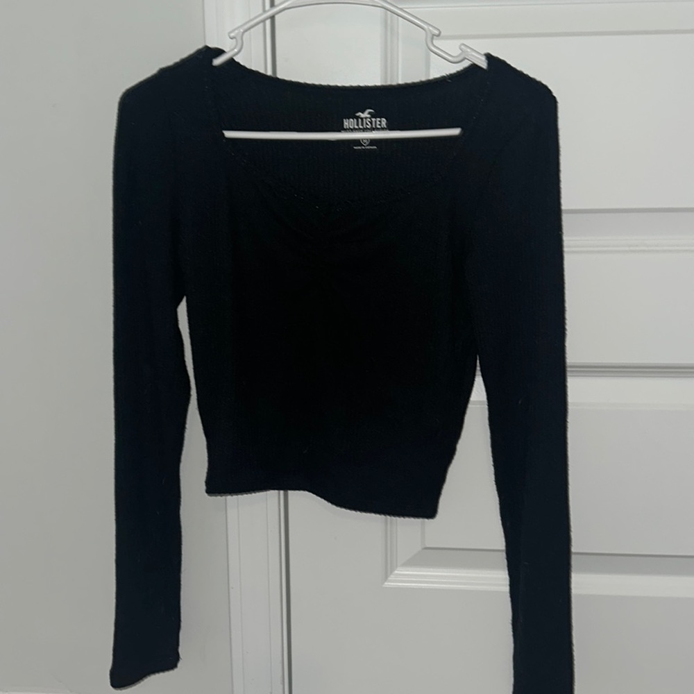 Hollister Ruched Black Long Sleeve